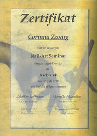 Zertifikat Airbrush 2005